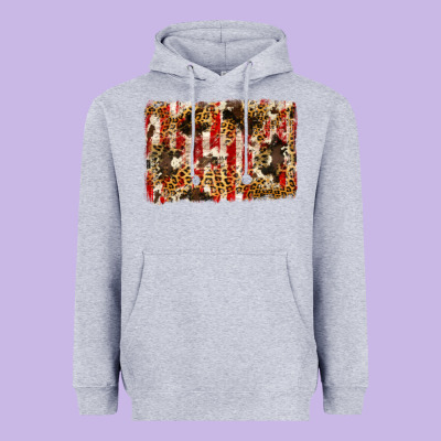 America, Cowhide, Leopard Backgraund Heavyweight Hoodie Designed By Jahusdesignshop
