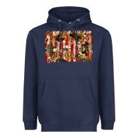 Navy america, cowhide, leopard backgraund Heavyweight Hoodie - JahusDesignShop