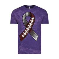 Cloud Purple Gray Ribbon American Football Vintage Tee - BundleAndBundleShop