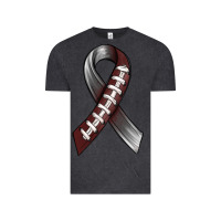 Vintage Black Gray Ribbon American Football Vintage Tee - BundleAndBundleShop