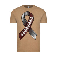 Vintage Coffee Gray Ribbon American Football Vintage Tee - BundleAndBundleShop
