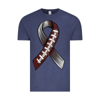 Vintage Denim Gray Ribbon American Football Vintage Tee - BundleAndBundleShop