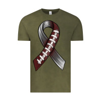 Vintage Olive Gray Ribbon American Football Vintage Tee - BundleAndBundleShop