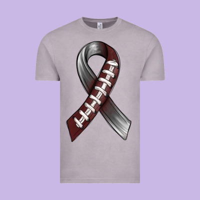 Gray Ribbon American Football Vintage Tee Designed By Bundleandbundleshop