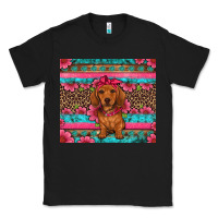 Black dachshund puppy floral Classic Tee - Artiststas