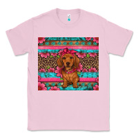 Bubblegum Pink dachshund puppy floral Classic Tee - Artiststas