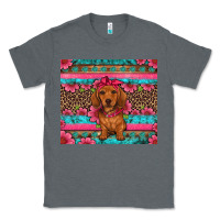 Charcoal Heather dachshund puppy floral Classic Tee - Artiststas