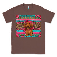 Chestnut dachshund puppy floral Classic Tee - Artiststas