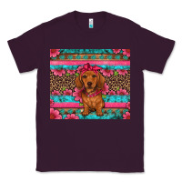 Plum dachshund puppy floral Classic Tee - Artiststas