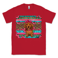 Red dachshund puppy floral Classic Tee - Artiststas