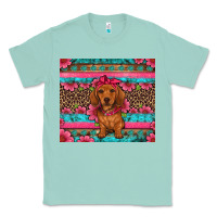 Seafoam dachshund puppy floral Classic Tee - Artiststas