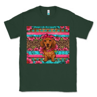 Sports Green dachshund puppy floral Classic Tee - Artiststas