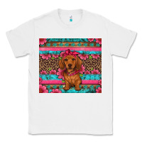 White dachshund puppy floral Classic Tee - Artiststas