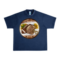 Navy american football round earrings Urban Heavy Tee - BundleAndBundleShop
