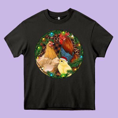 Christmas Chick Family Heavy Core Tee Designed By Ranaportraitstore
