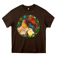 Chocolate Brown Christmas Chick Family Heavy Core Tee - RanaPortraitStore
