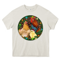 Cream Christmas Chick Family Heavy Core Tee - RanaPortraitStore
