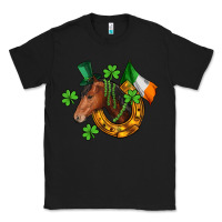 Black Horse with horseshoe St. Patrick's Classic Tee - CowGirlArtShop