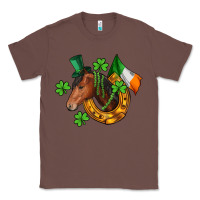 Chestnut Horse with horseshoe St. Patrick's Classic Tee - CowGirlArtShop