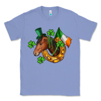 Colony Blue Horse with horseshoe St. Patrick's Classic Tee - CowGirlArtShop