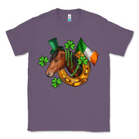 Lavender Horse with horseshoe St. Patrick's Classic Tee - CowGirlArtShop