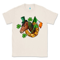 Natural Horse with horseshoe St. Patrick's Classic Tee - CowGirlArtShop