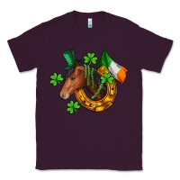 Plum Horse with horseshoe St. Patrick's Classic Tee - CowGirlArtShop