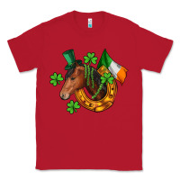Red Horse with horseshoe St. Patrick's Classic Tee - CowGirlArtShop