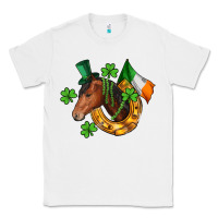 White Horse with horseshoe St. Patrick's Classic Tee - CowGirlArtShop