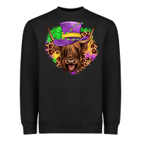 Black highland cow mardi gras Heavyweight Sweatshirt - JahusDesignShop