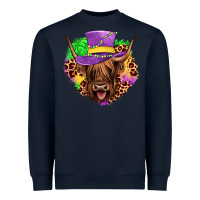 Navy highland cow mardi gras Heavyweight Sweatshirt - JahusDesignShop