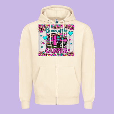 Queen Of The Camper Zipper Hoodie Designed By Jahusdesignshop