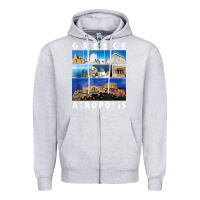 Heather Grey greece acropolis famous sights gallery traveler souvenir t shirt Zipper Hoodie - baoMotion