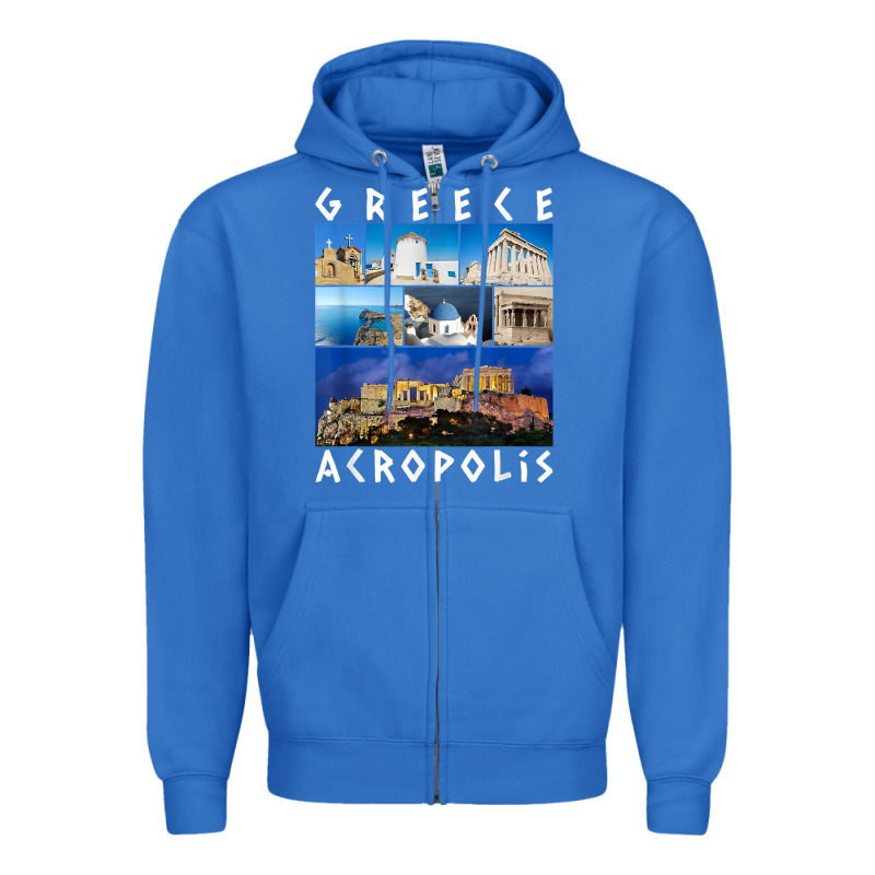 Greece Acropolis Famous Sights Gallery Traveler Souvenir T Shirt Zipper Hoodie by baoMotion | Teevron