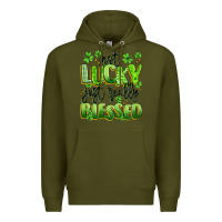 Army Green not lucky just really blessed Premium Hoodie - Artiststas