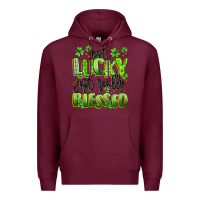Burgundy not lucky just really blessed Premium Hoodie - Artiststas