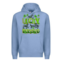 Colony Blue not lucky just really blessed Premium Hoodie - Artiststas