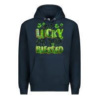 Navy not lucky just really blessed Premium Hoodie - Artiststas