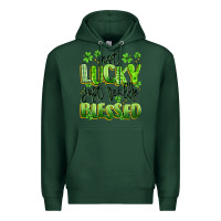 Sports Green not lucky just really blessed Premium Hoodie - Artiststas