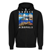 Black greece acropolis famous sights gallery traveler souvenir t shirt Zipper Hoodie - baoMotion
