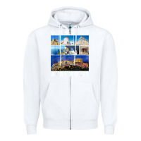 White greece acropolis famous sights gallery traveler souvenir t shirt Zipper Hoodie - baoMotion