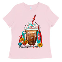 Bubblegum Pink Dentist Frappe Coffee Ladies Tee - FaDigitalArtStudio