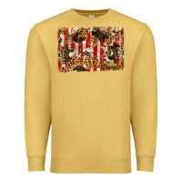 Antique Gold america, cowhide, leopard backgraund Premium Sweatshirt - JahusDesignShop