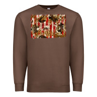 Chestnut america, cowhide, leopard backgraund Premium Sweatshirt - JahusDesignShop