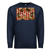 Navy america, cowhide, leopard backgraund Premium Sweatshirt - JahusDesignShop