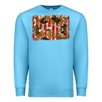 Ocean Blue america, cowhide, leopard backgraund Premium Sweatshirt - JahusDesignShop