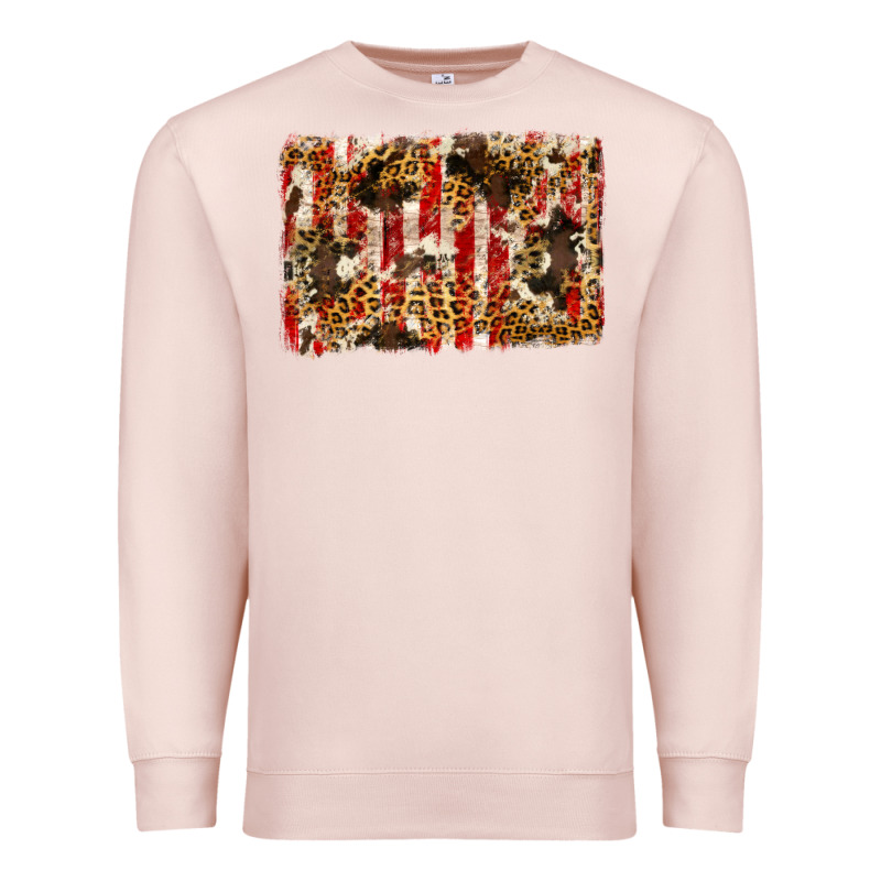 America, Cowhide, Leopard Backgraund Premium Sweatshirt by JahusDesignShop | Teevron