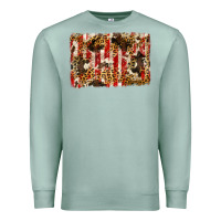 Seafoam america, cowhide, leopard backgraund Premium Sweatshirt - JahusDesignShop