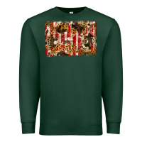 Sports Green america, cowhide, leopard backgraund Premium Sweatshirt - JahusDesignShop