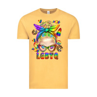 Vintage Mustard LGBTQ+ Messy Bun With Snacks Vintage Tee - BundleAndBundleShop